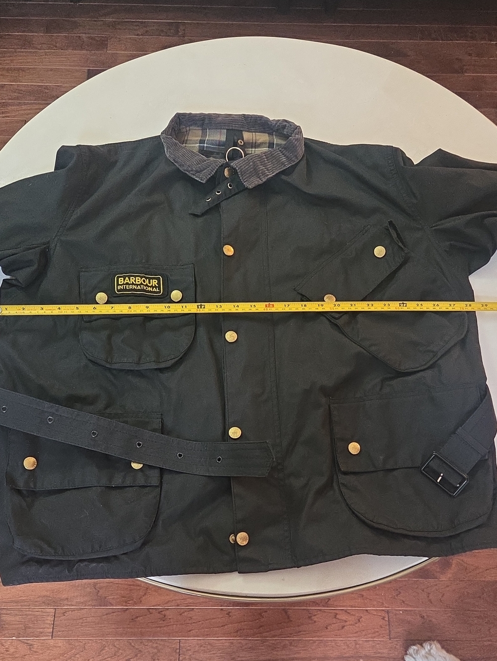 Barbour Dark Green Military Field Jacket with Cord Collar